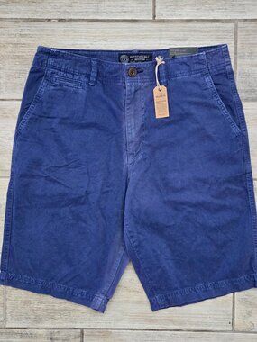 NWT American Eagle Longer Length Shorts Men Blue Dye Washed Chino 33